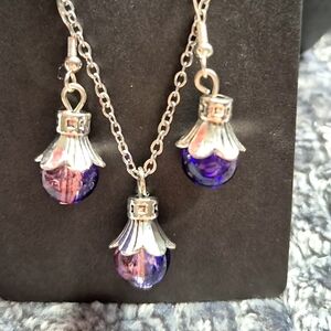 Elegant Silver and Purple Jewelry Set